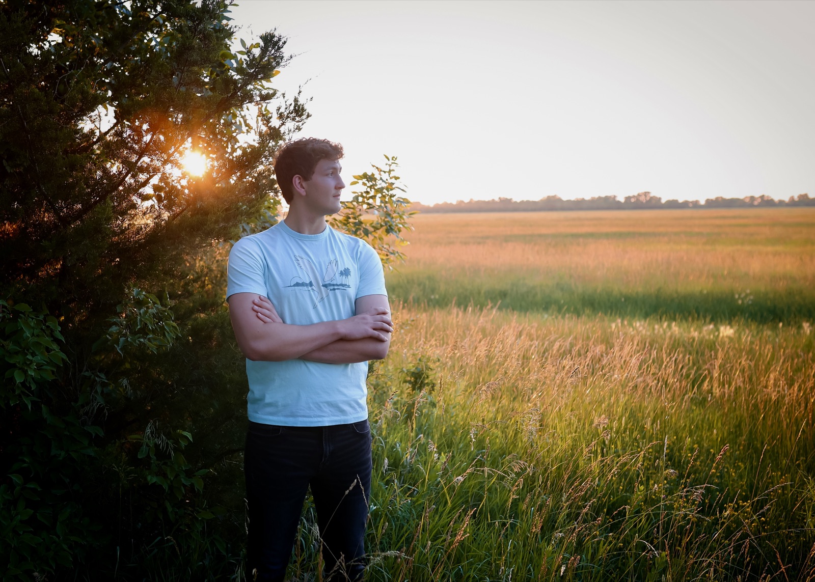 Connor outdoors during his senior photo session