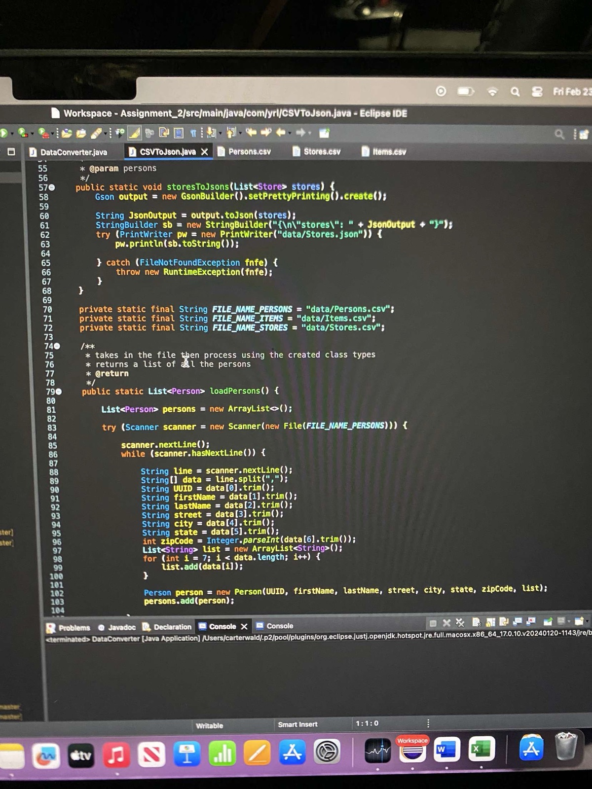 Structured project data open during development